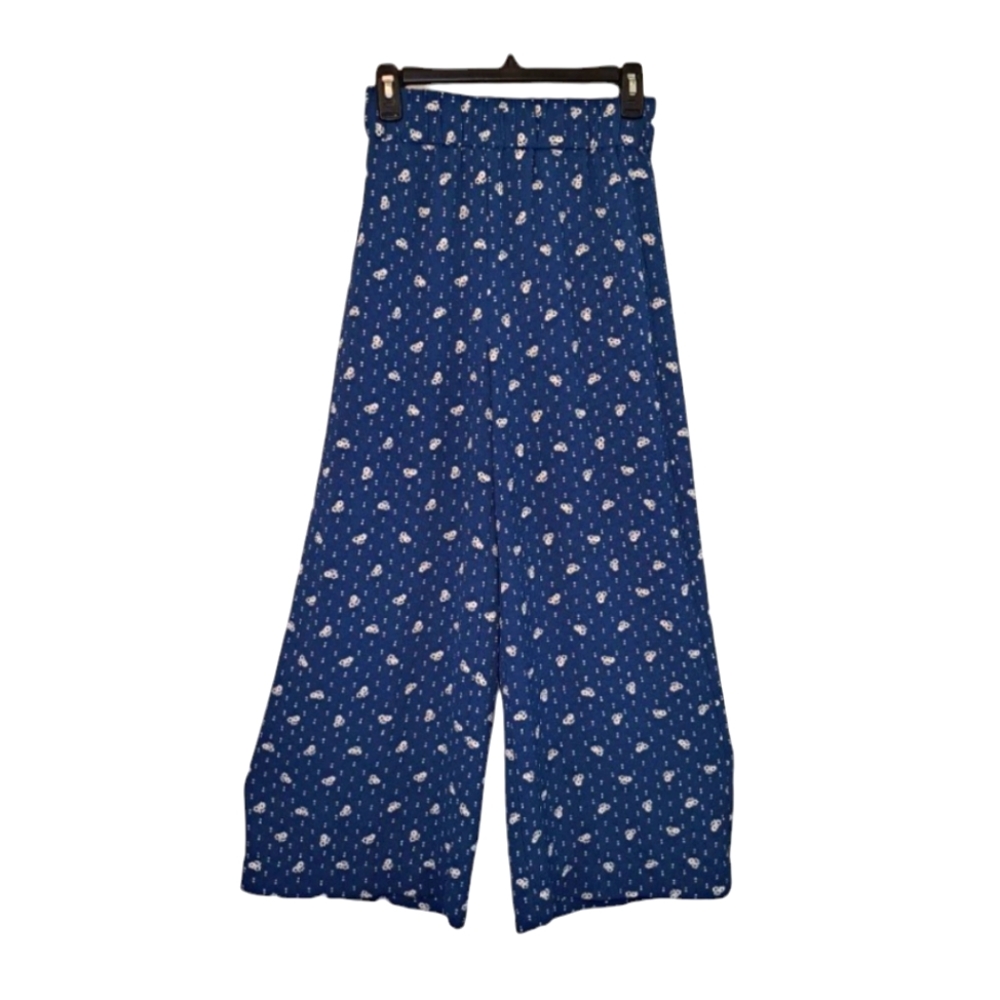 & Other Stories Blue Printed High Waisted Culottes Size 6
